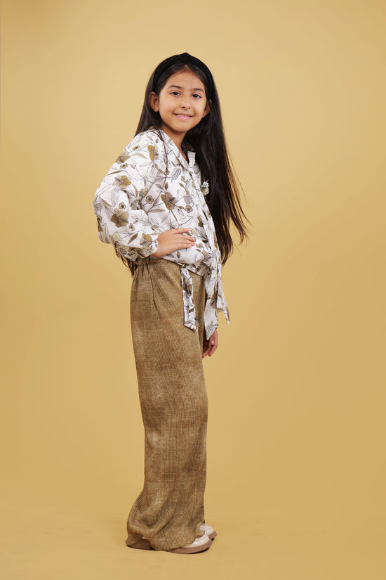 Shaded Brown Plazzo Set For Girls