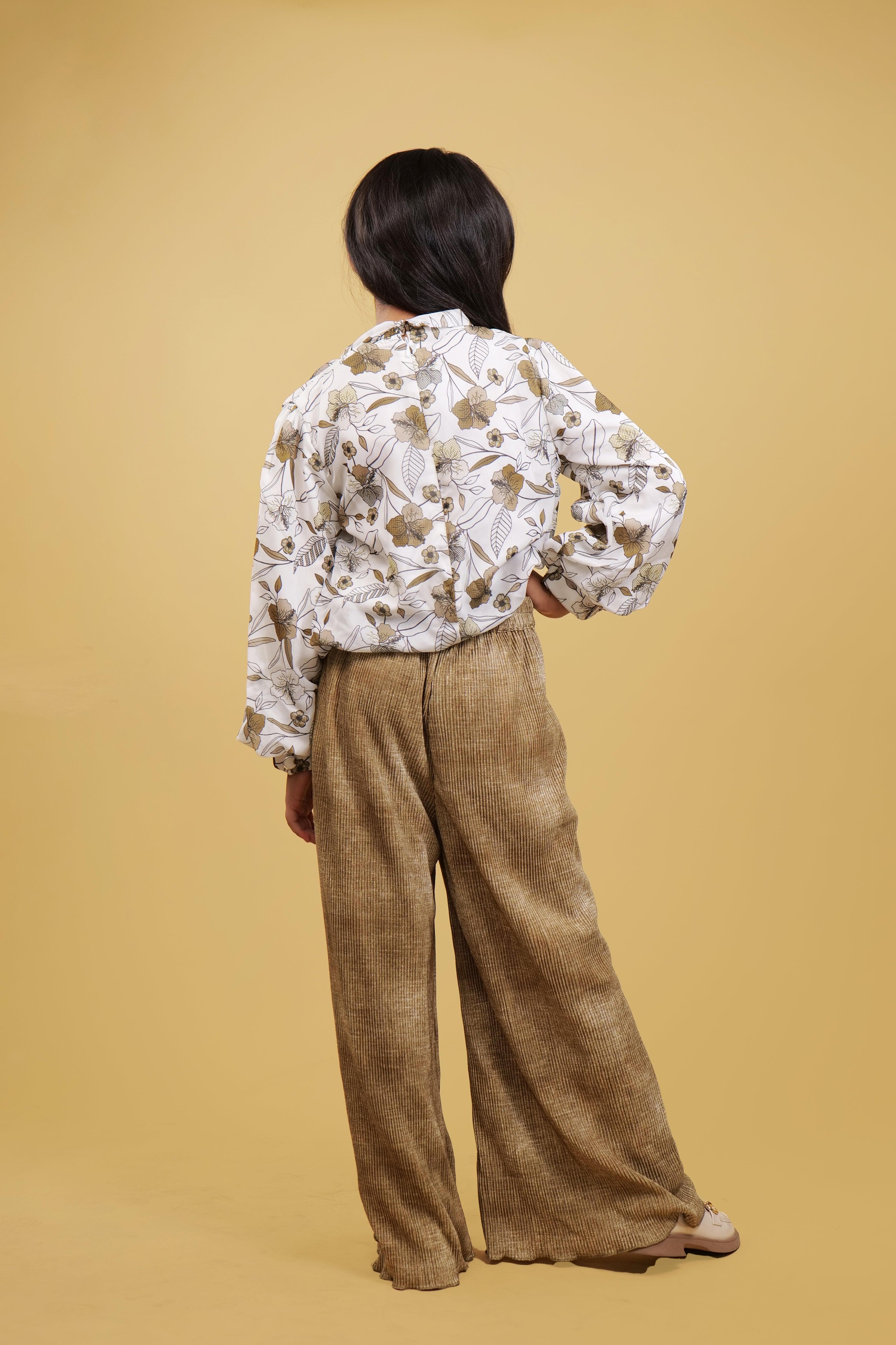 Shaded Brown Plazzo Set For Girls