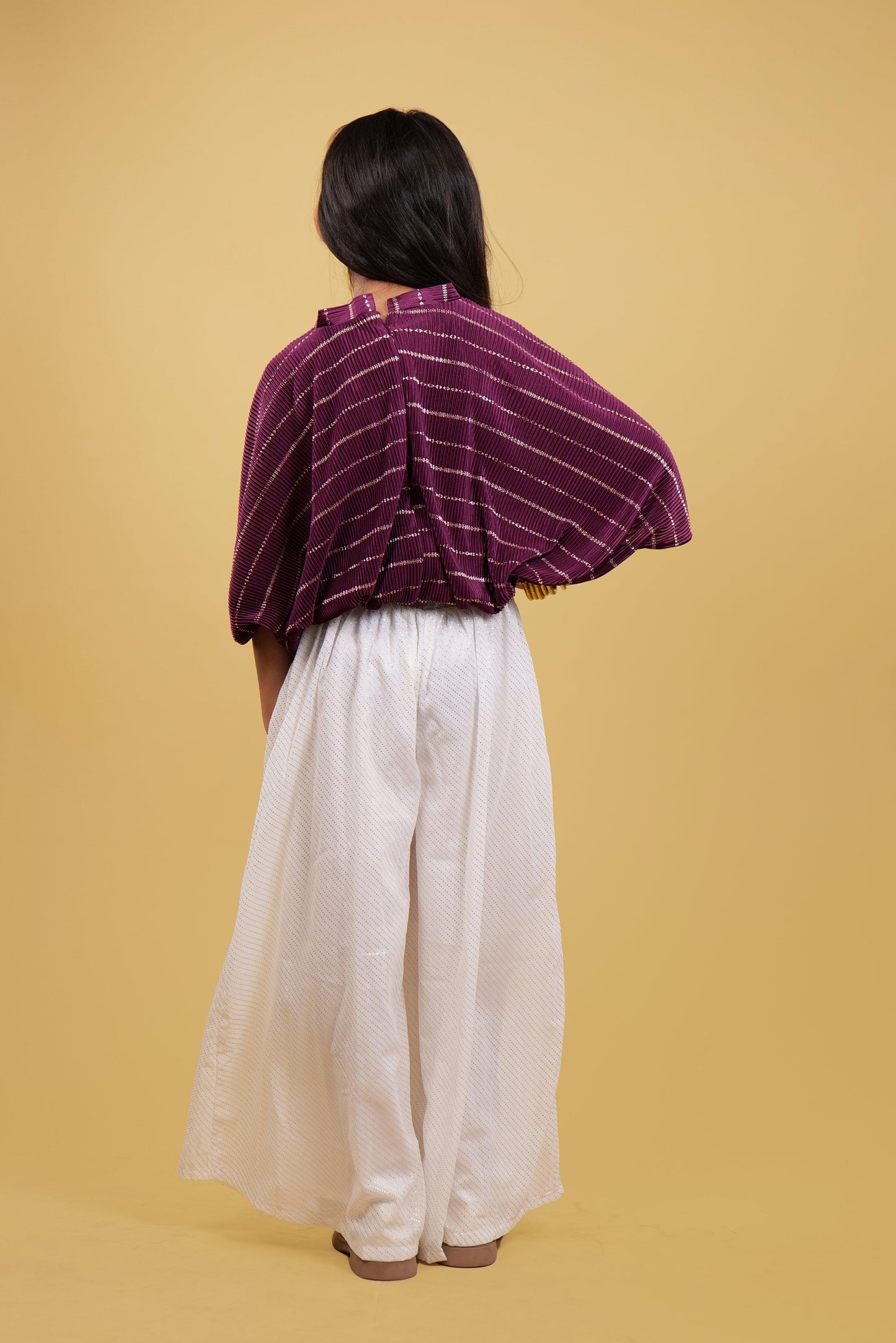 Stylish Wine Kaftan Top & Plazzo Set