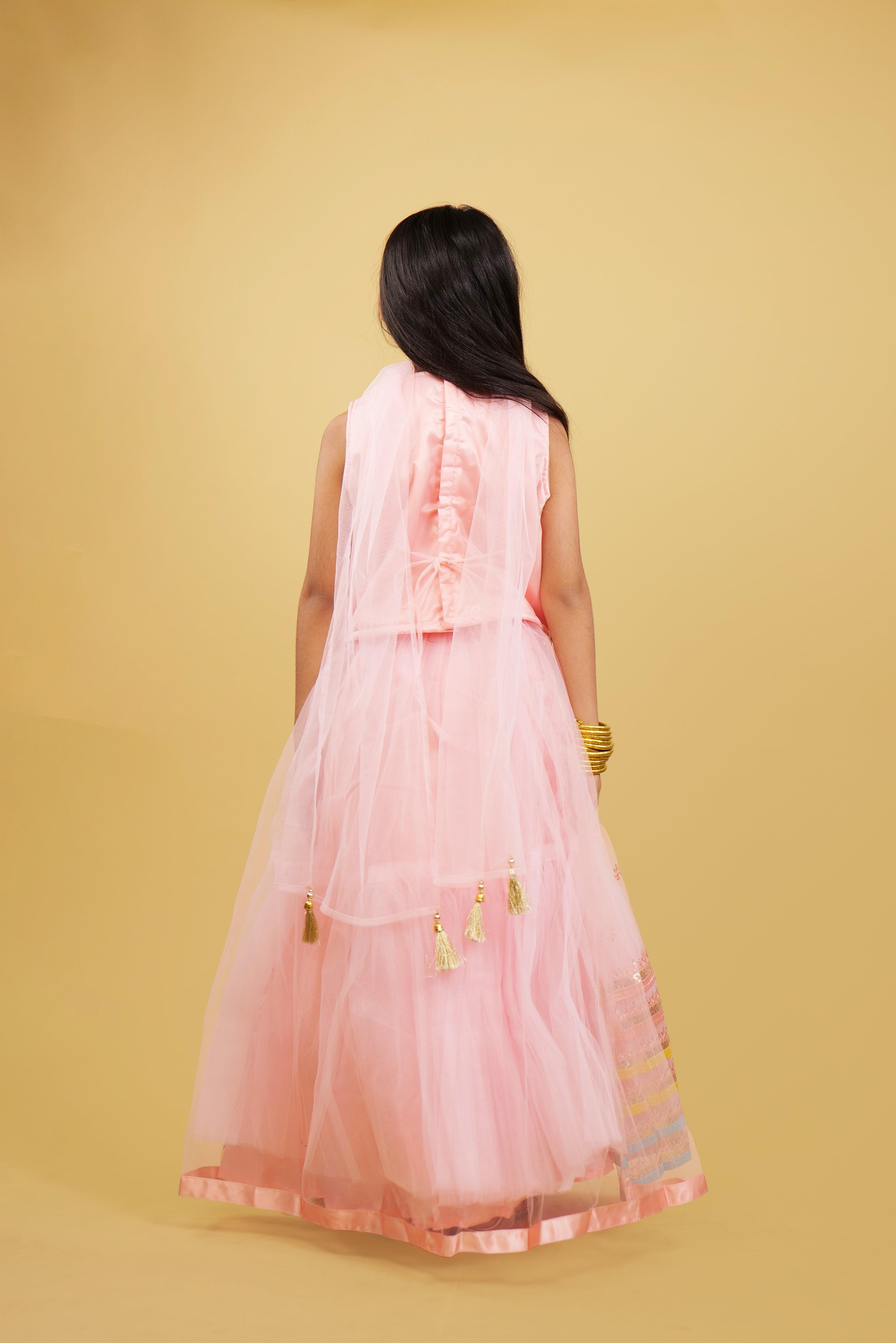 Pretty Pink Lehenga Choli For Girls