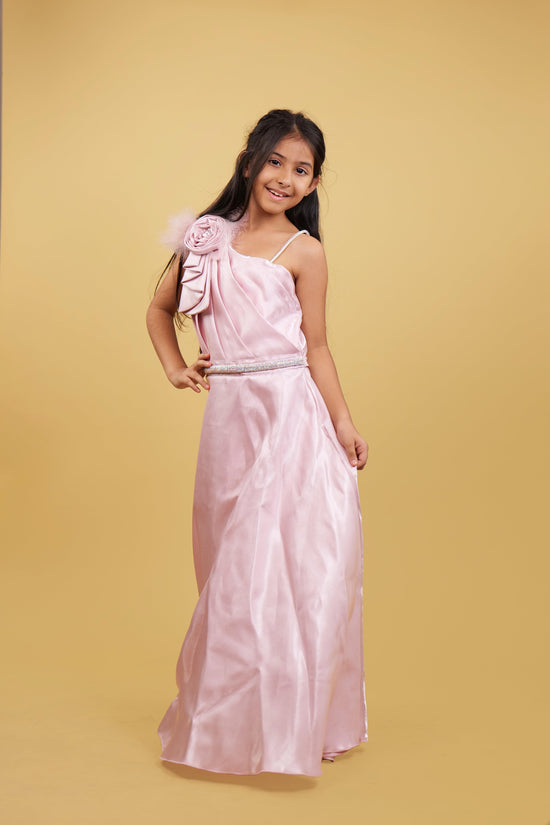 Shinny Peach Girls Western Gown