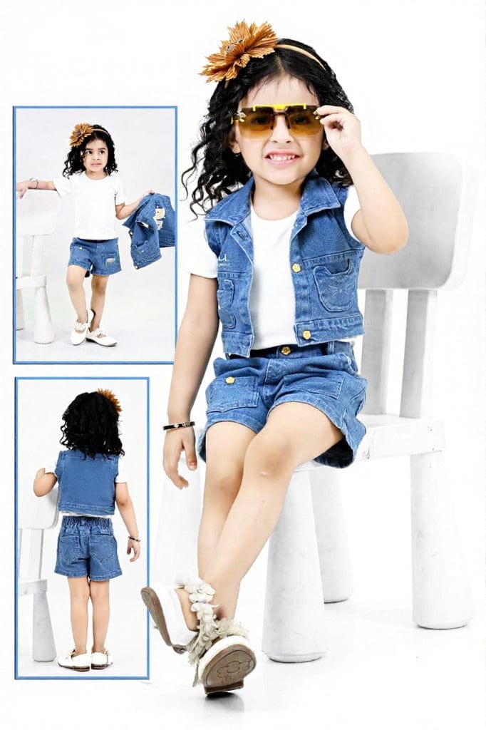 Clothing Sets For Girls | Denim Shrug & White Tshirt