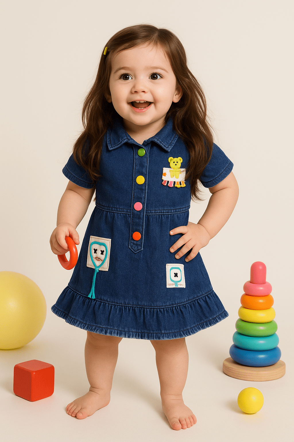 Frocks For NewBorn | Denim Frocks For Kids | Pack of 1