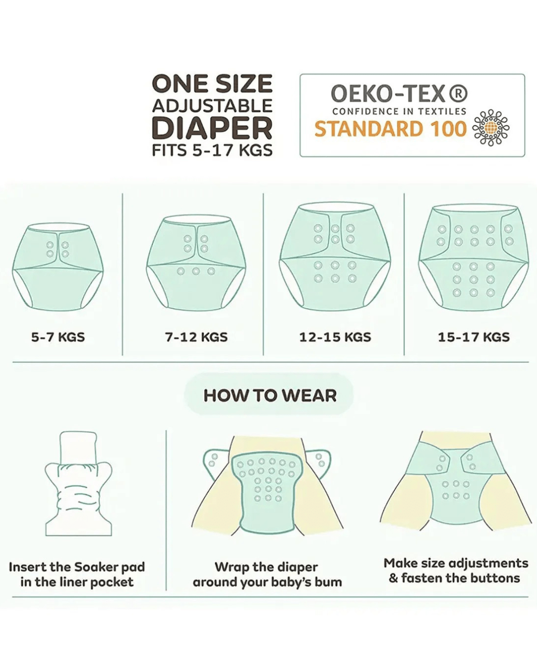 Baby Nappy Comb Set | Diaper Combo For Babies | Pack of 15 | Multicolour