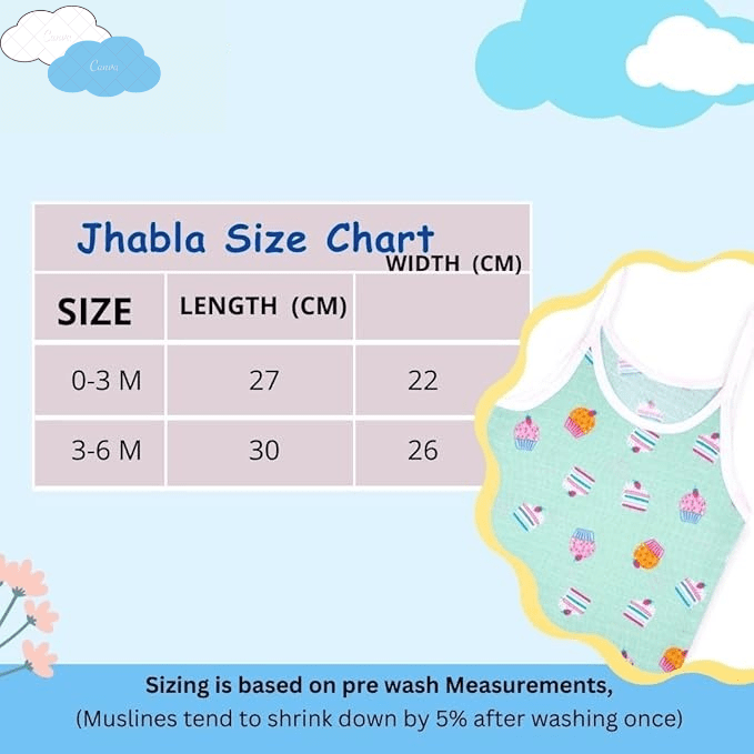 Muslin Dori Jhabla For Babies | Pack of 3 | Unisex