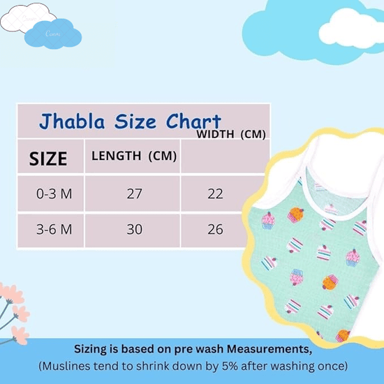 Muslin Dori Jhabla For Babies | Pack of 3 | Unisex