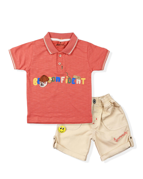 Clothing Sets For Boys | Collar Tshirts With Solid Shorts