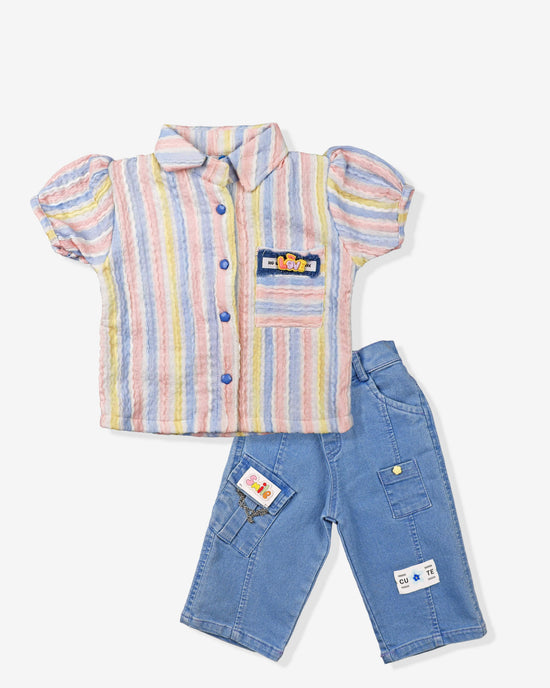 Clothing Sets For Girls | Shirt & Capri Set | Multicolor