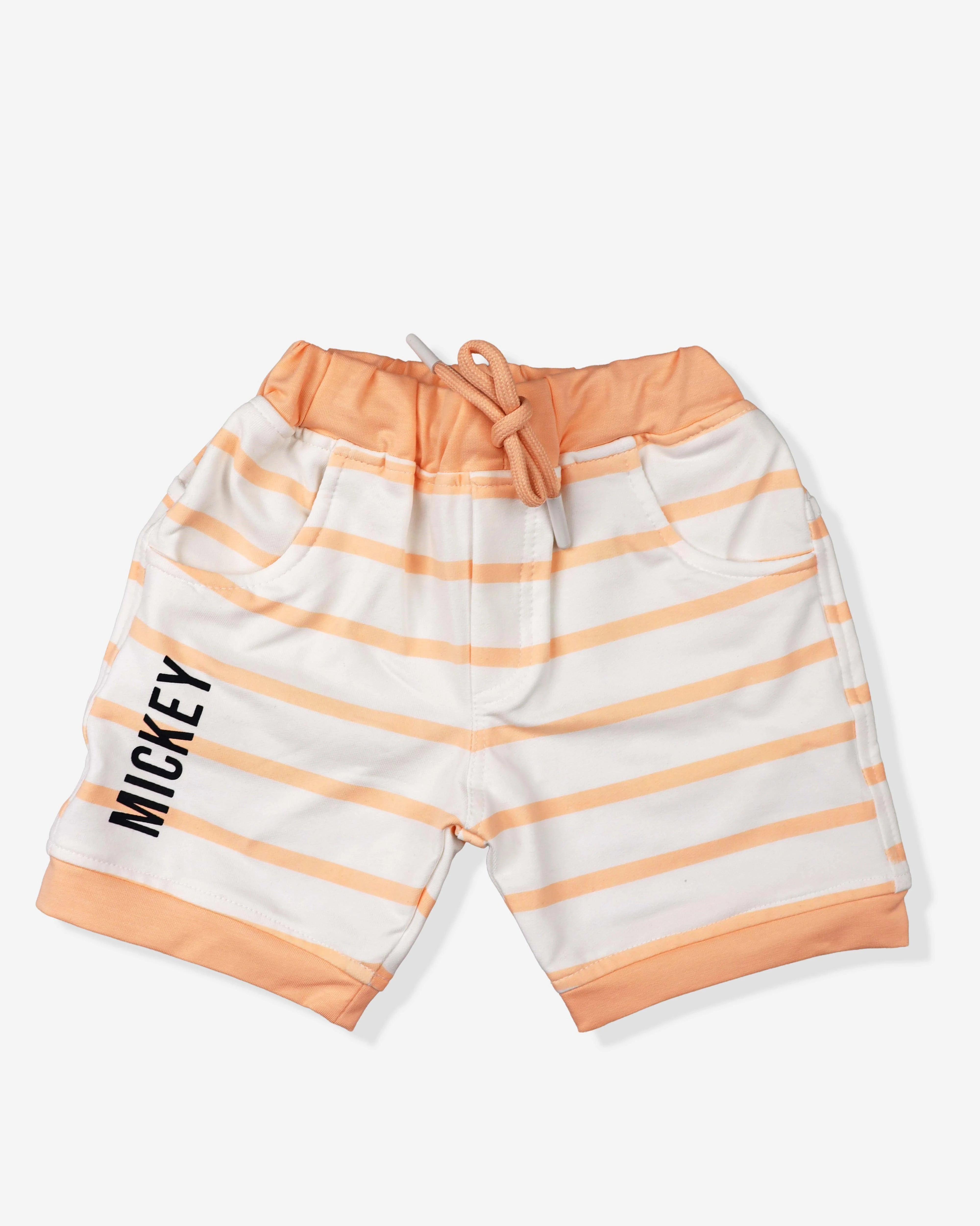 Peach Clothing Set For Boys | Soft & Comfy With Stripped Shorts