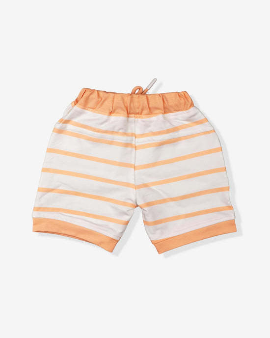 Peach Clothing Set For Boys | Soft & Comfy With Stripped Shorts