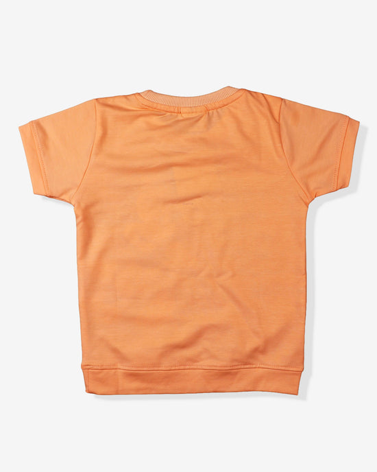 Peach Clothing Set For Boys | Soft & Comfy With Stripped Shorts