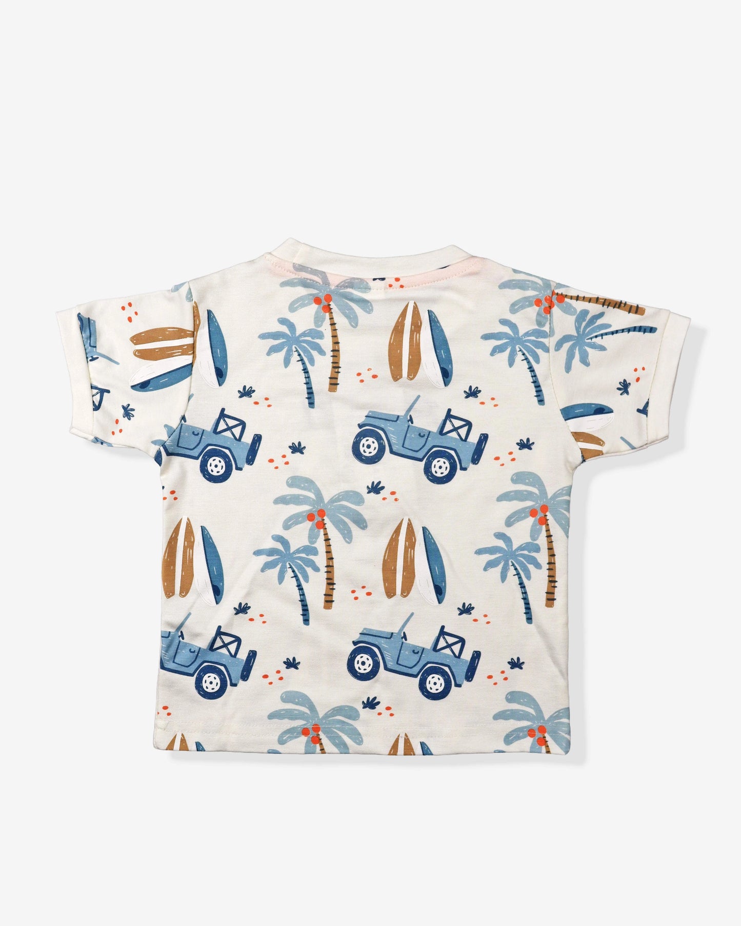 Printed Clothing Set for Boys With Solid Shorts