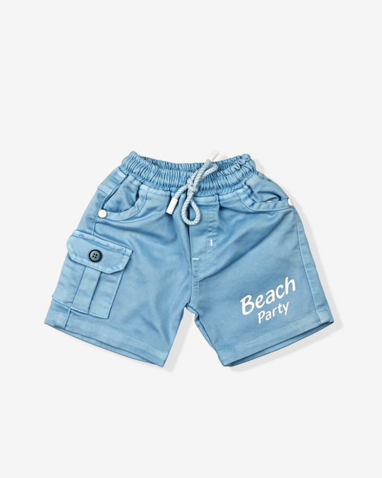 Printed Clothing Set for Boys With Solid Shorts