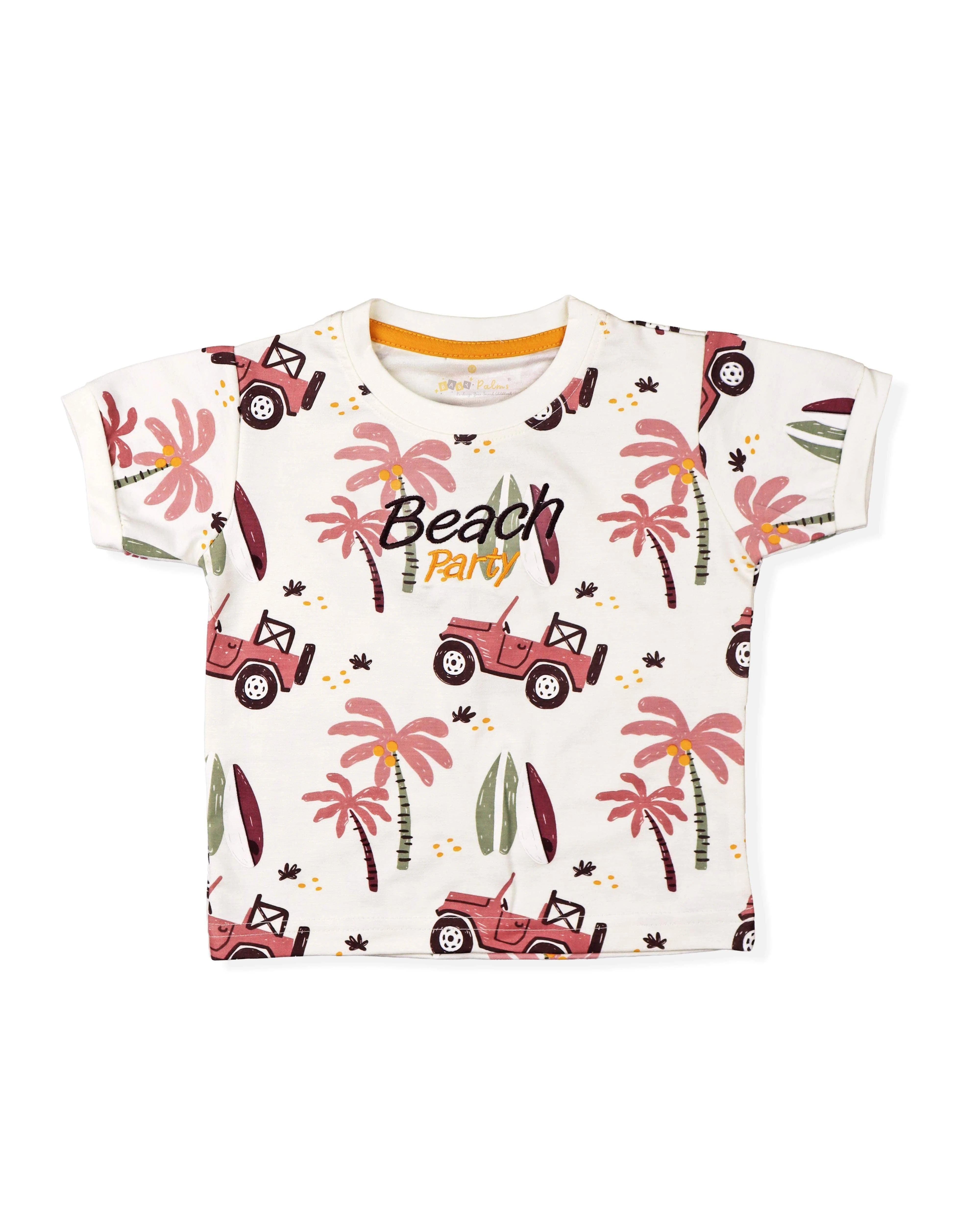 Printed Clothing Set for Boys With Solid Shorts