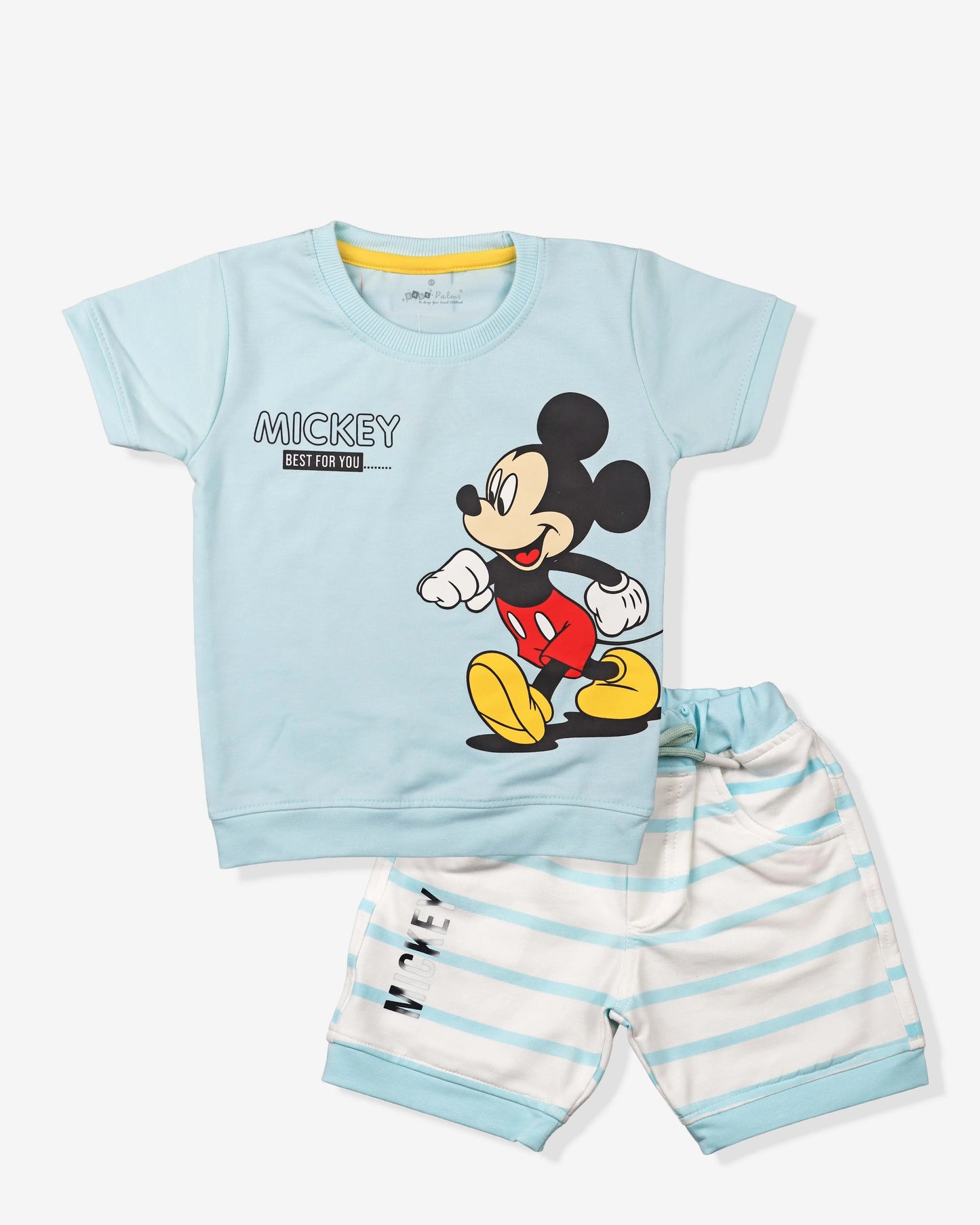 Peach Clothing Set For Boys | Soft & Comfy With Stripped Shorts