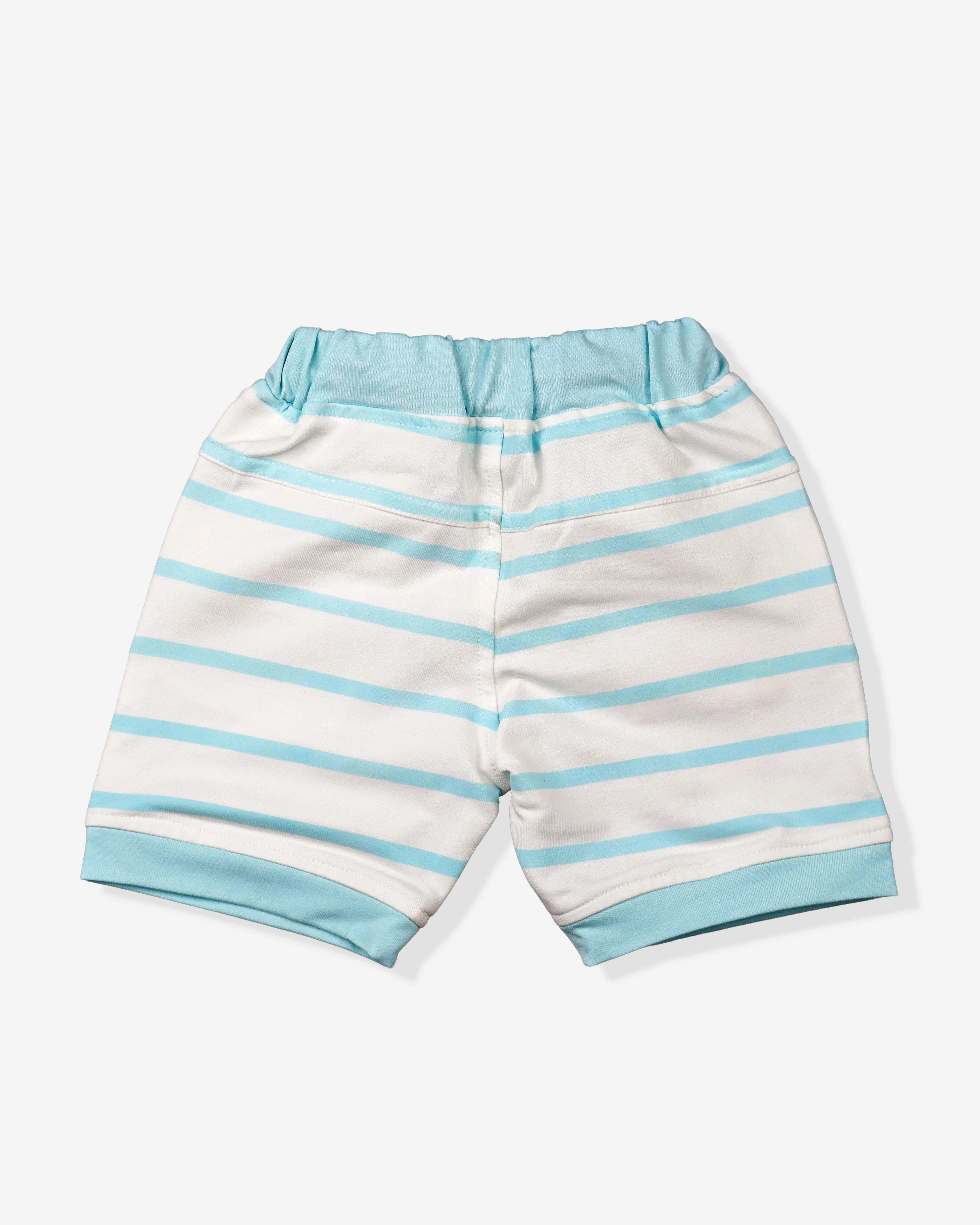 Peach Clothing Set For Boys | Soft & Comfy With Stripped Shorts