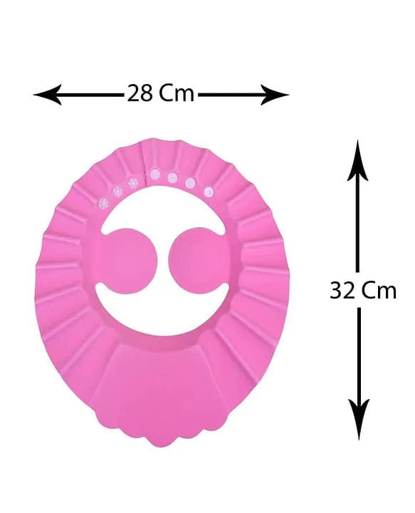 Pink Adjustable Baby Shower Cap by The Little Lookers – No Tears Bath Time