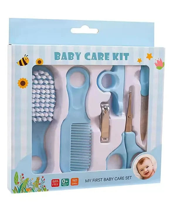 Blue Portable Baby Care Set – 6 Essentials for Newborns
