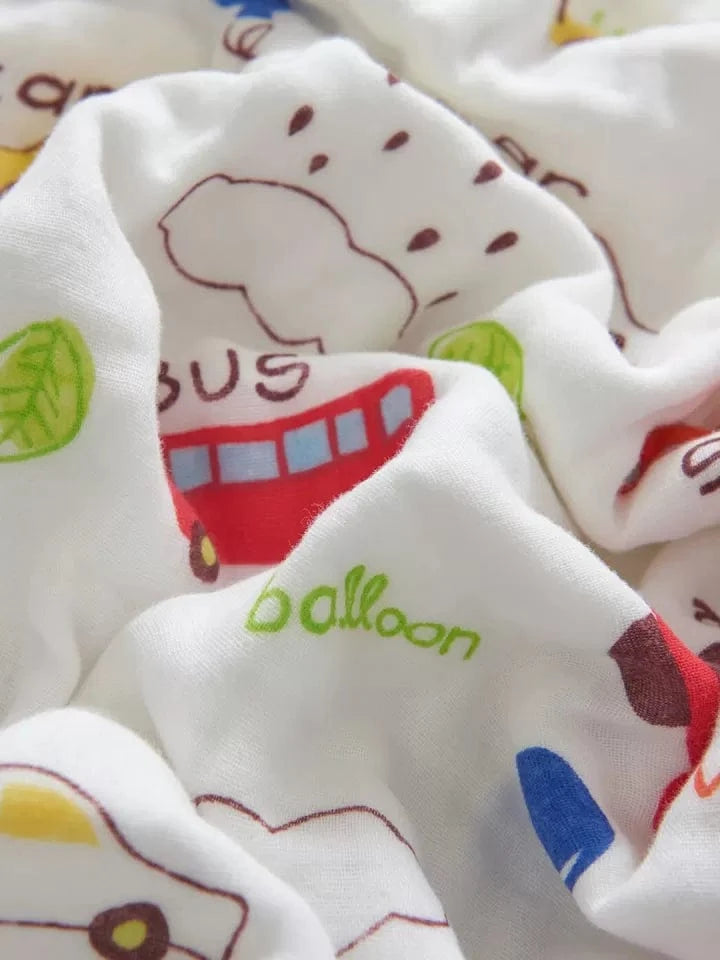 6 Layers Muslin Dohar For Newborn baby | 100% Cotton | Blue