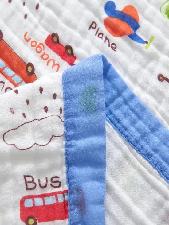 6 Layers Muslin Dohar For Newborn baby | 100% Cotton | Blue