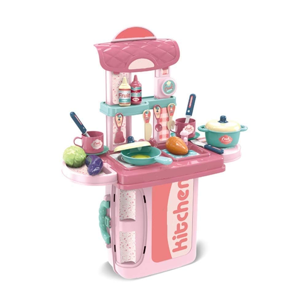 3 in 1 Portable Pretend Food Party Role Cooking Kitchen Play Set Toy For Kids
