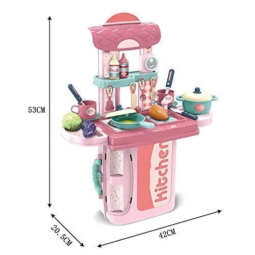 3 in 1 Portable Pretend Food Party Role Cooking Kitchen Play Set Toy For Kids