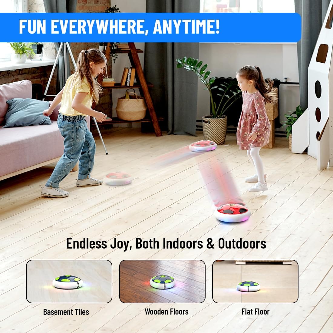 Hover Football Rechargeable Toy – Indoor Soccer Ball with LED Lights for Kids