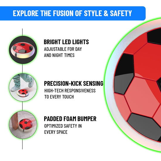 Hover Football Rechargeable Toy – Indoor Soccer Ball with LED Lights for Kids