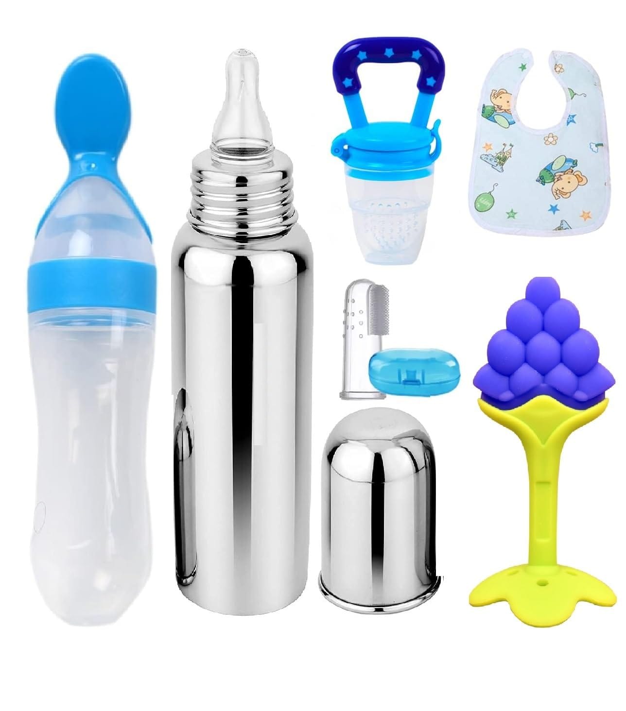Blue Baby Feeding Bundle | 6-in-1 Feeding Kit Combo Set