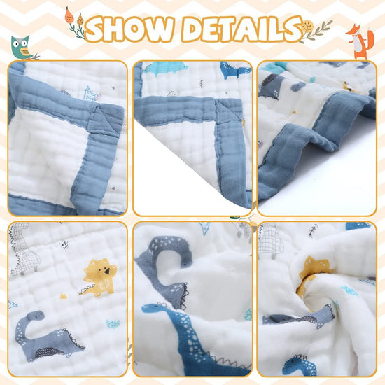6 Layers Muslin Dohar For Newborn baby | 100% Cotton | Blue