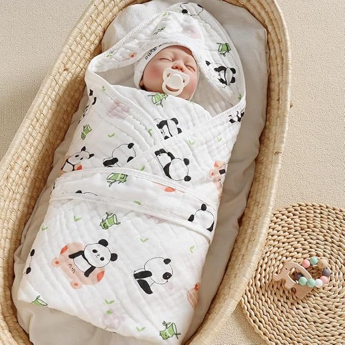 NewBorn Hooded Muslin Blankets | Unisex