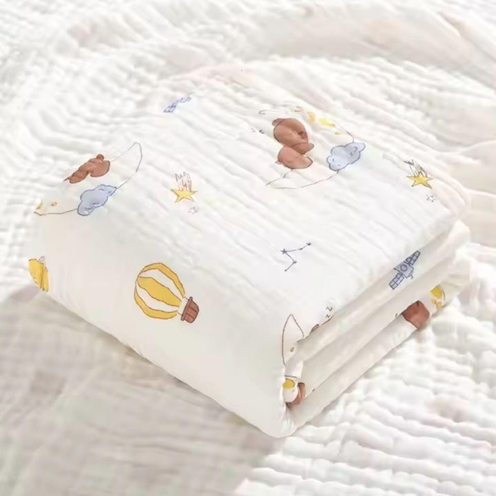 6 Layers Muslin Dohar For Newborn baby | 100% Cotton | Blue