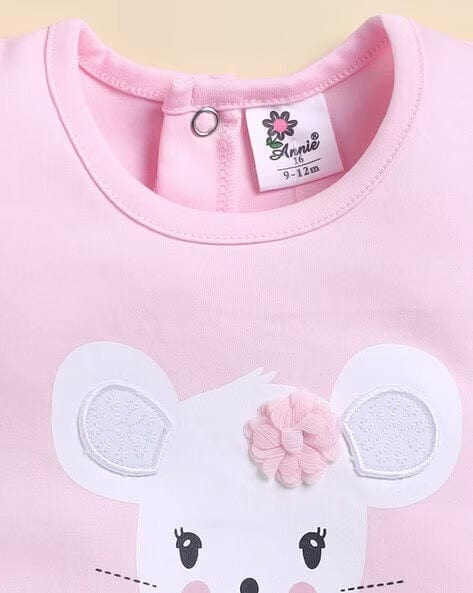 Pink Printed Clothing Sets For Girls