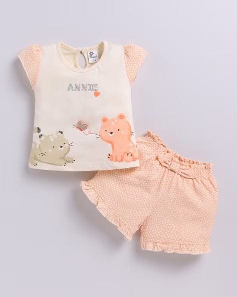 Cat Printed Clothing Sets For Girls