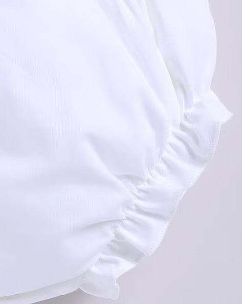 Striped White Frock For Girls