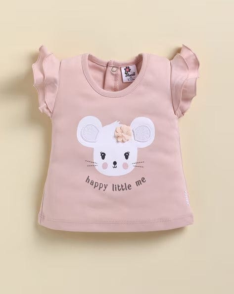 Brown Printed Clothing Sets For Girls