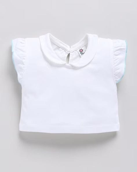 Green Frock With Collar Tshirt For Girls