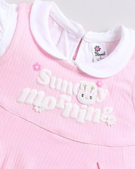 Pink Printed Frock For Girls