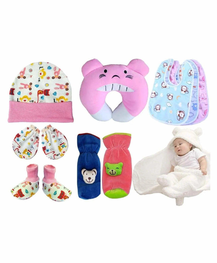 Infant Essentials Combo | Combo Gift Set For NewBorn | Pack of 10 | Girls