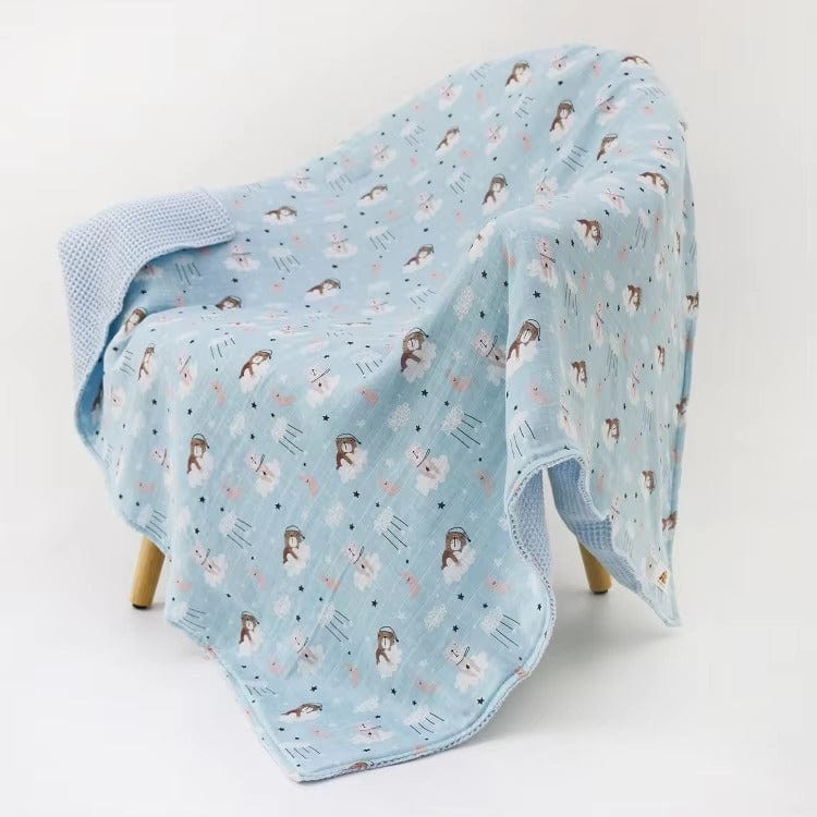 Sky Blue Muslin Dohar For Babies | 100% Cotton | 6 Layers