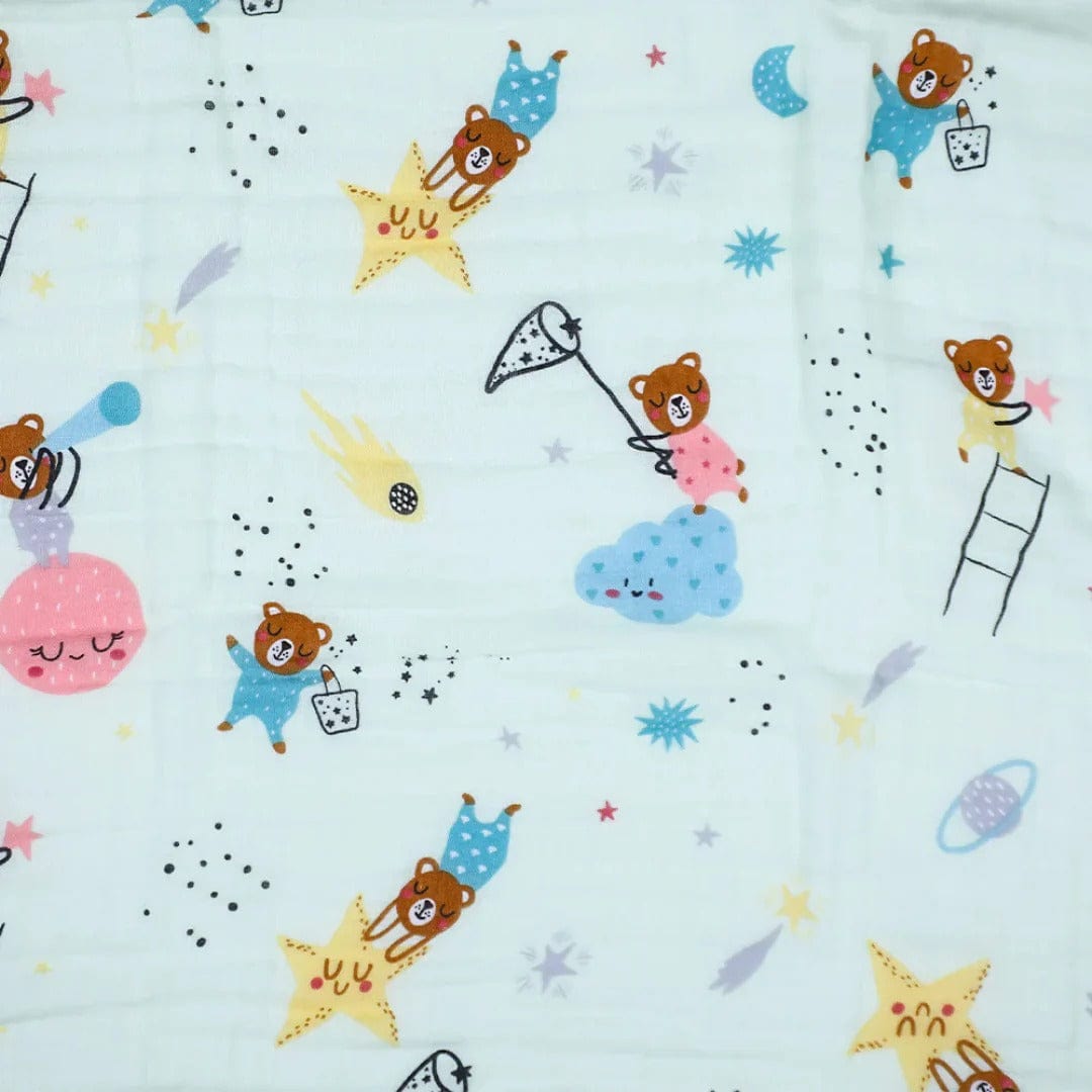 Green Muslin Dohar For babies | 100% Muslin Cotton | 6 Layers