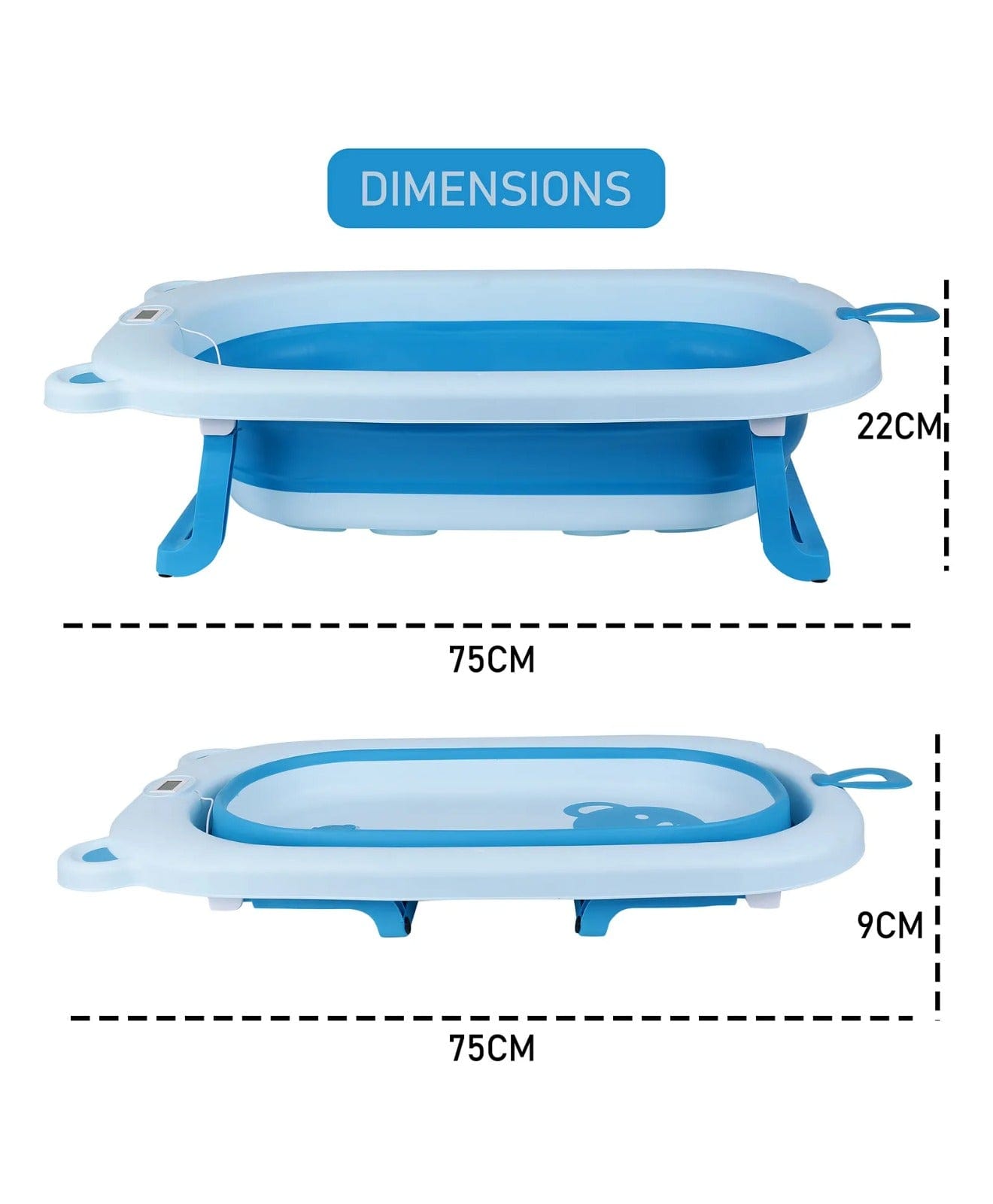 Folding Bath Tub For Baby With Drain Plug
