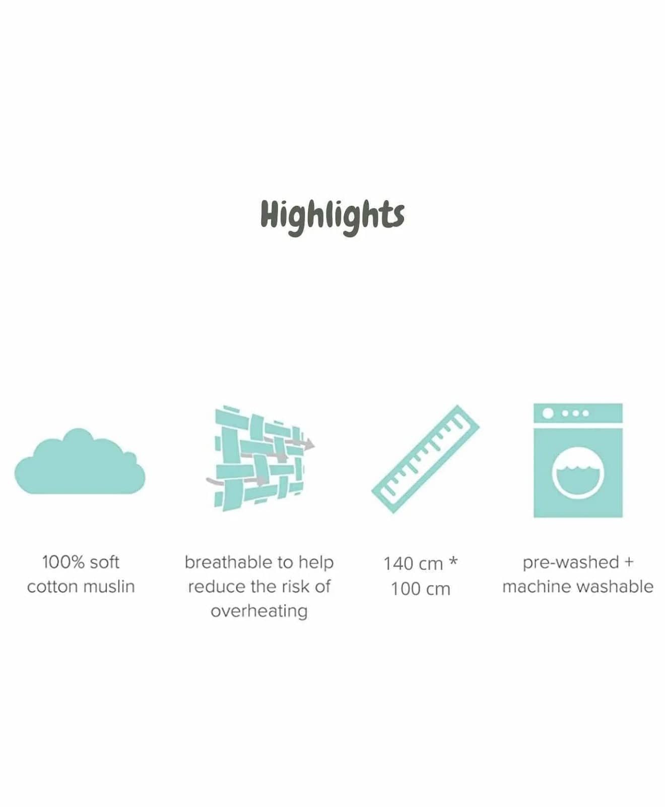 Green Muslin Dohar For babies | 100% Muslin Cotton | 6 Layers
