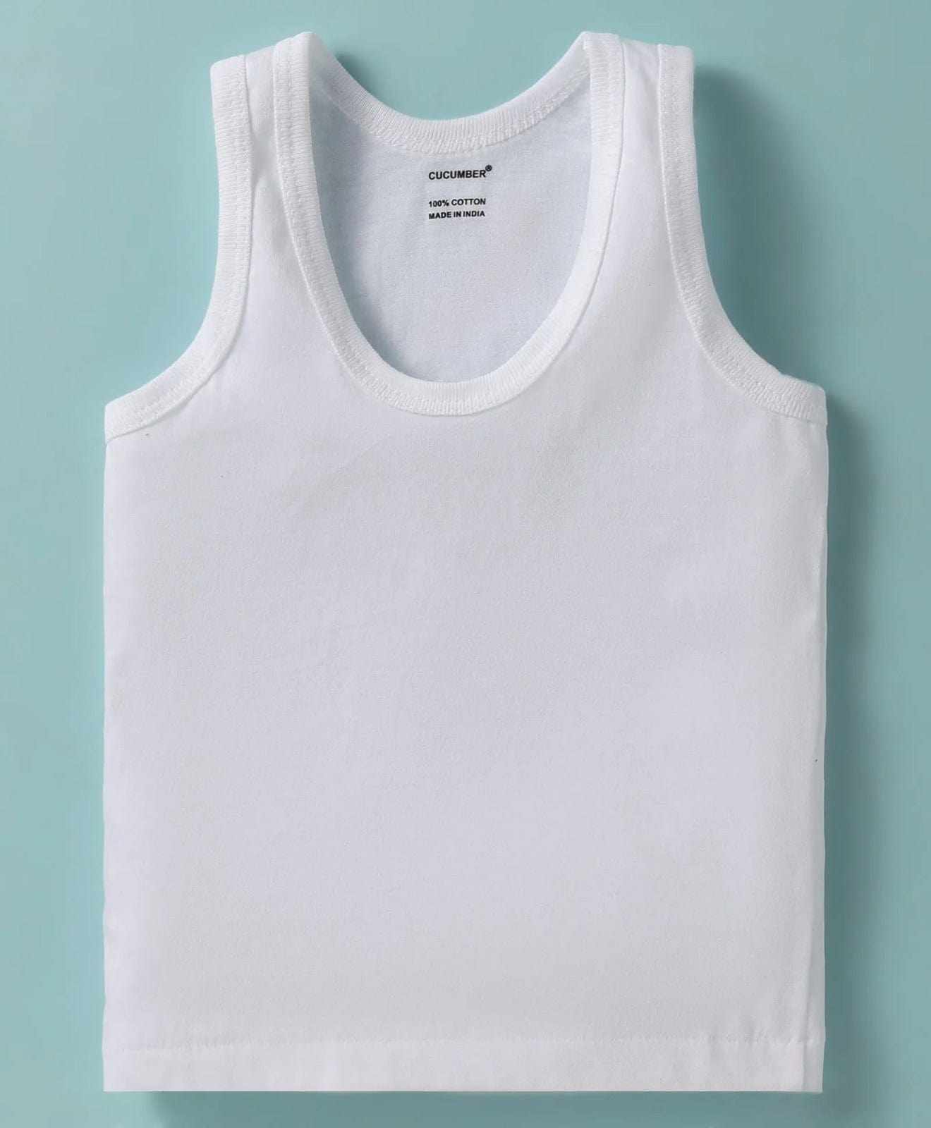Cucumber White Vest For Boys | Pack of 3 | 0-24M