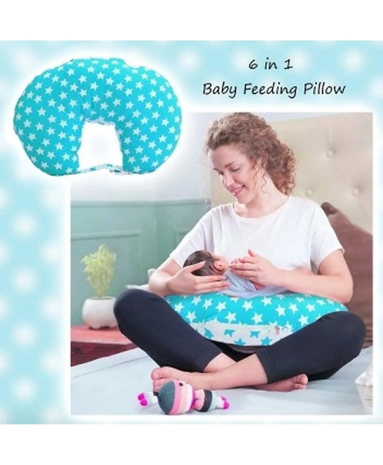 Breast Feeding Recron Pillow | Zip Buckle Adjust Nursing | 100% Cotton