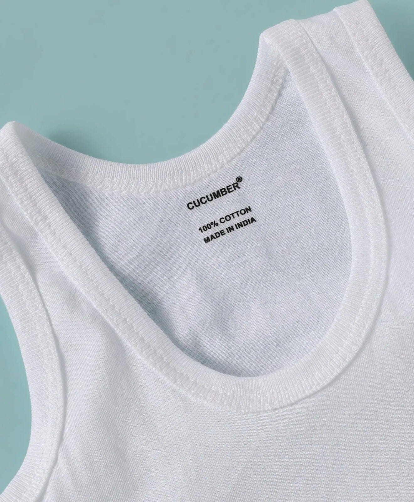 Cucumber White Vest For Boys | Pack of 3 | 0-24M