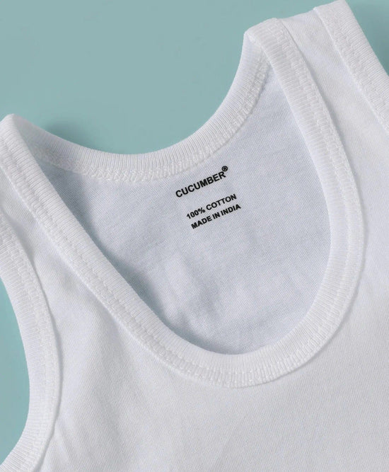Cucumber White Vest For Boys | Pack of 3 | 0-24M