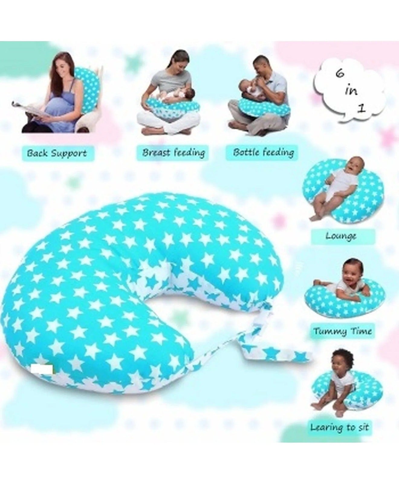 Breast Feeding Recron Pillow | Zip Buckle Adjust Nursing | 100% Cotton
