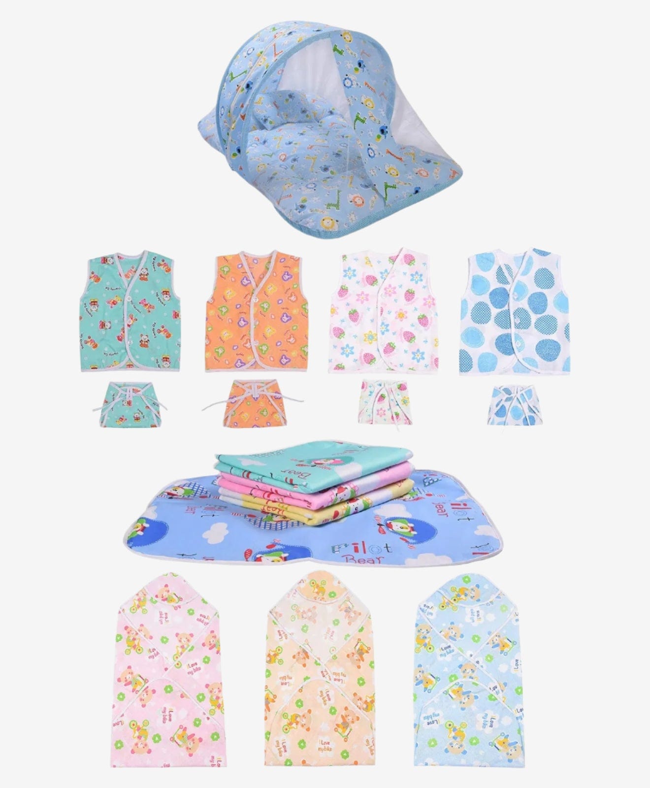 NewBorn Essentials Gift Set | Pack of 16 | Multicolor