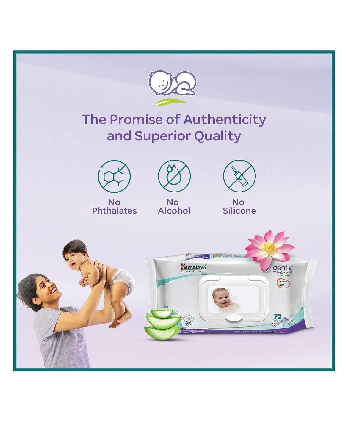 Himalaya Herbal Gentle Baby Wipes | 72 Pieces